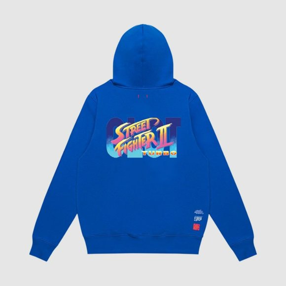 Clot x Street Fighter M/L/XL Pullover Hoodie Sweatshirt Blue New Men - Picture 2 of 2